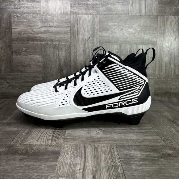 Nike Alpha Menace Strong Men's size 15 White Black Football Cleats DA5453-101 - Picture 5 of 8